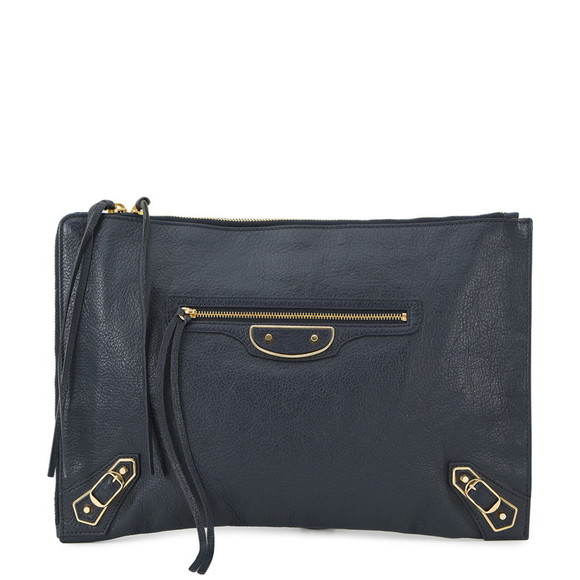 Balenciaga Clutch Bag with Metal Edges in Goatskin, 390186, Black - Picture 1 of 15